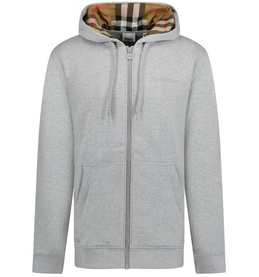 Check Hood Cotton Zip Hoodie