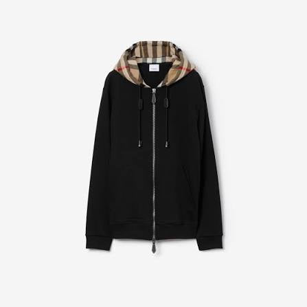 Check Hood Cotton Zip Hoodie